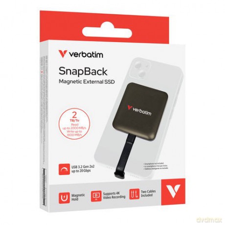 SnapBack Magnetic Dysk SSD 2000GB MagSave 2TB Mocha Metalic Apple ProRes 4K 60kl/s