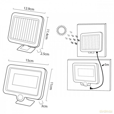 Solarny naświetlacz LED z czujnikiem IP44 MCE438