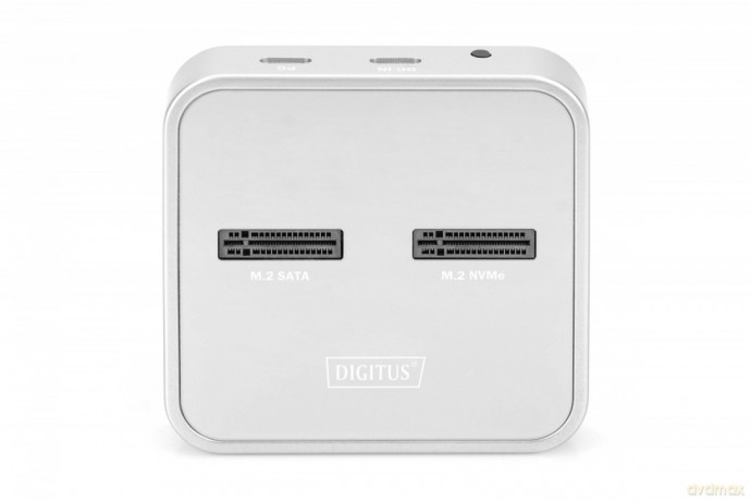 Stacja dokująca do dysków SSD M.2 NVMe + M.2 SATA z czytnikiem kart SD-Express, USB-C, Srebrna