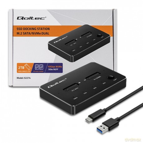 Stacja dokująca dysków SSD M.2 | NVMe | SATA | USB-C | DUAL 2 x 2TB