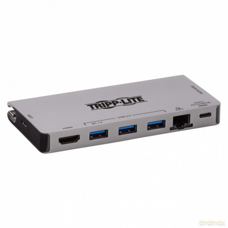 Stacja dokująca USB-C 4K HDMI, USB 3.2 Gen 1, koncentrator USB-A, GbE, karta pamięci, ładowanie PD 100 W, odłączany przewód U442-DOCK5D-GY