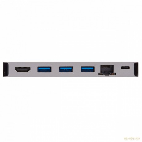 Stacja dokująca USB-C 4K HDMI, USB 3.2 Gen 1, koncentrator USB-A, GbE, karta pamięci, ładowanie PD 100 W, odłączany przewód U442-DOCK5D-GY