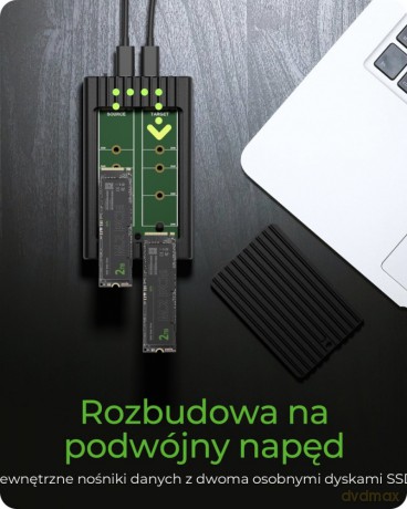 Stacja ICY BOX IB-2817MCL-C31 z funkcją klonowania dla 2x NVMe SSD