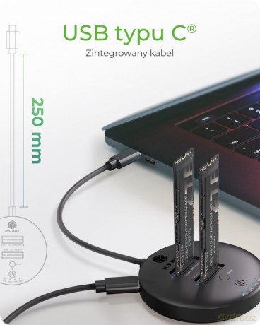 Stacja klonująca+dockująca dla 2xNVMe M.2SSD IB-1612MCL-C31