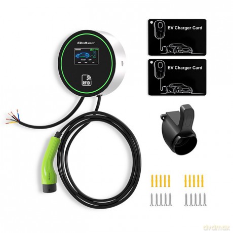 Stacja ładowania EV 2w1 Typ2 | 22kW | Wi-Fi | LCD | 3fazy | Wallbox | Smart life app | RFID | 5m