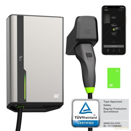 Stacja ładująca HabuDen Wallbox 22kW 32A z NFC/RFID Kabel 5m Typ 2