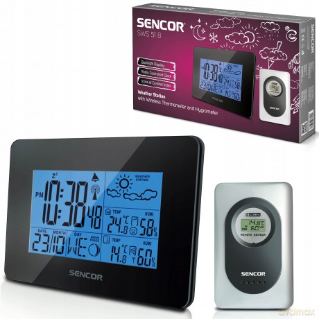 Stacja pogody SWS 51BK, bezprzewodowy termometr i higrometr