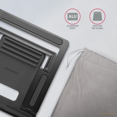 STND-L Podstawka do laptopów aluminiowa 10-16", 4 regulowane kąty nachylenia