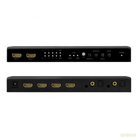 Switch 4x2 HDMI, 4K 60Hz, z pilotem