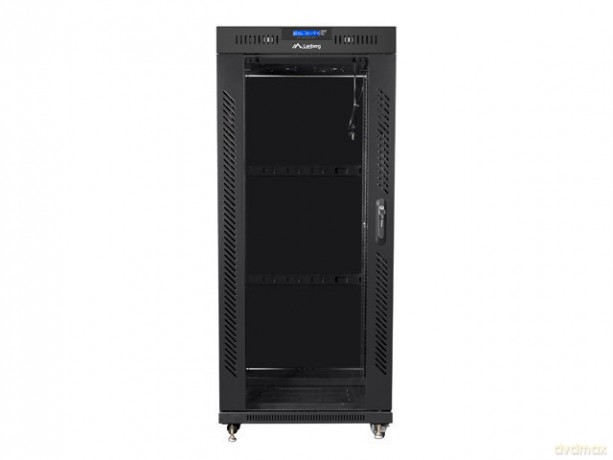 Szafa instalacyjna RACK stojąca 19 22U 800X800 czarne drzwi szklane LCD (FLAT PACK)