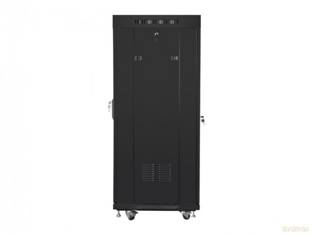 Szafa instalacyjna rack stojąca 19 27U 600x600 czarna, drzwi szklane LCD (Flat pack)