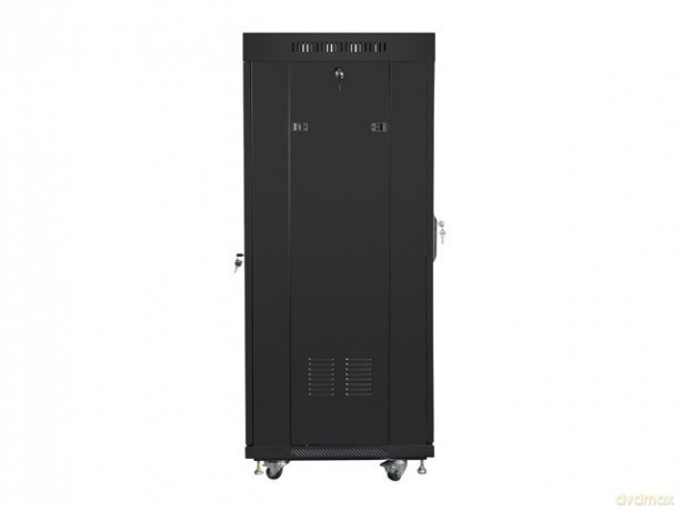 Szafa instalacyjna rack stojąca 19 27U 600x600 czarna, drzwi szklane LCD (Flat pack)