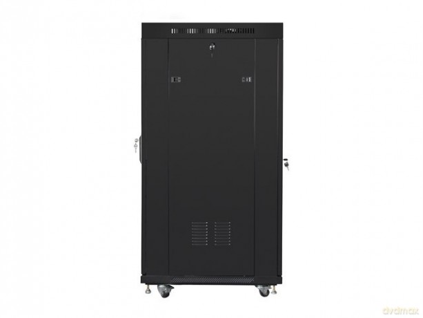 Szafa instalacyjna rack stojąca 19 27U 600x800 czarna, drzwi perforowane LCD (Flat Pack)
