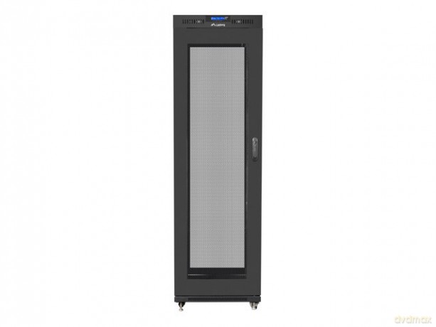 Szafa instalacyjna rack stojąca 19 42U 600x800 czarna, drzwi perforowane lcd (flat pack)