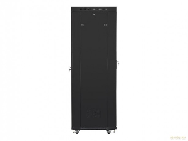 Szafa instalacyjna rack stojąca 19 42U 600x800 czarna, drzwi perforowane lcd (flat pack)
