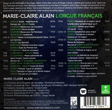 Marie-Claire Alain: L'orgue Francais [22CD]