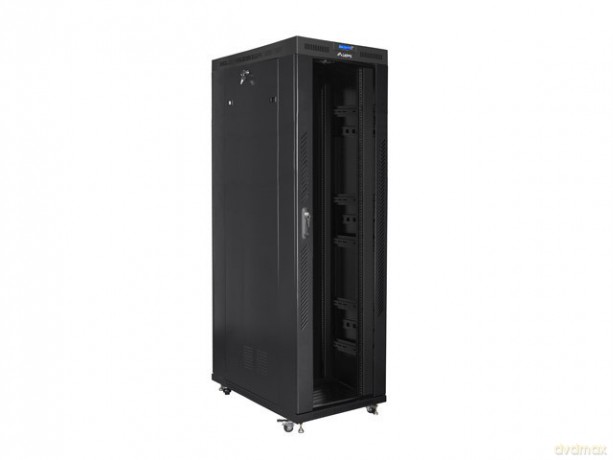 Szafa instalacyjna rack stojąca 19 42U 800x1200 czarna, drzwi szklane LCD (Flat pack)