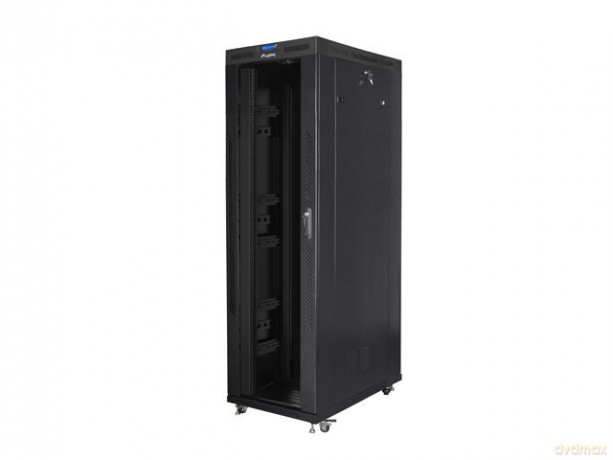 Szafa instalacyjna rack stojąca 19 42U 800x1200 czarna, drzwi szklane LCD (Flat pack)