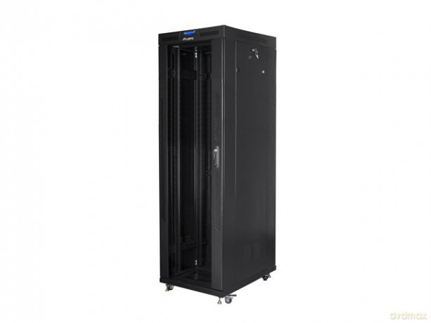 Szafa instalacyjna rack stojąca 19 42U 800x800 czarna, drzwi szklane LCD (Flat pack)