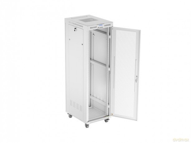 Szafa instalacyjna rack stojąca 19 cali 42U 600x800 drzwi perforowane LCD szara (Flat pack)
