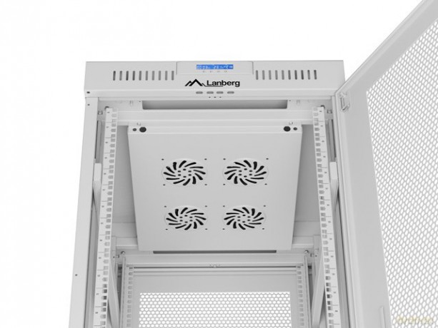 Szafa instalacyjna rack stojąca 19 cali 42U 600x800 drzwi perforowane LCD szara (Flat pack)