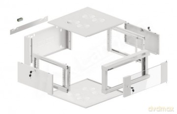 Szafa instalacyjna rack wisząca 19 cali 4U 600 szara drzwi szkalne (złożona)