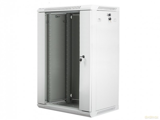 Szafa instalacyjna wisząca 19'' 18U 600X450mm szara (drzwi szklane)
