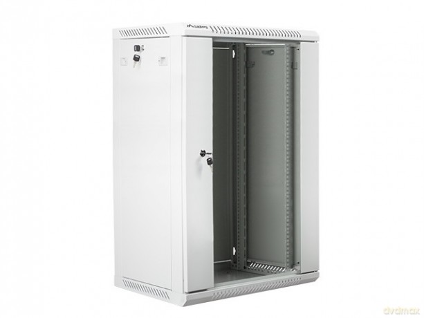 Szafa instalacyjna wisząca 19'' 18U 600X450mm szara (drzwi szklane)
