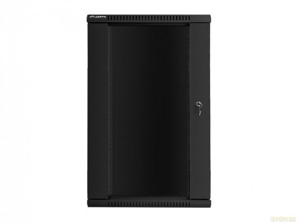 Szafa instalacyjna wisząca 19'' 22U 600X450mm czarna (drzwi szklane)