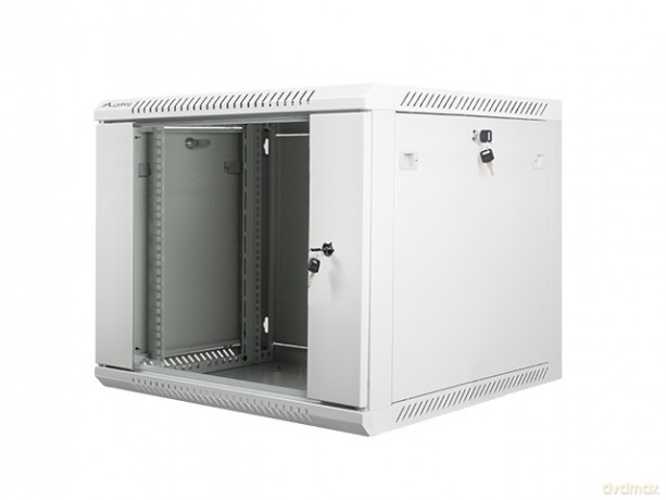 Szafa instalacyjna wisząca 19'' 9U 600X600mm szara (drzwi szklane)