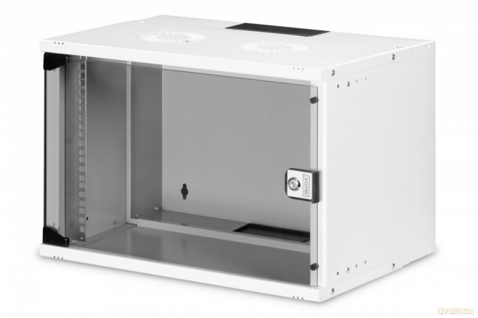 Szafa sieciowa wisząca 19" 7U, SOHO PRO 370 x 540 x 400 mm, nośność 60kg, drzwi szyba, niezłożona Szara