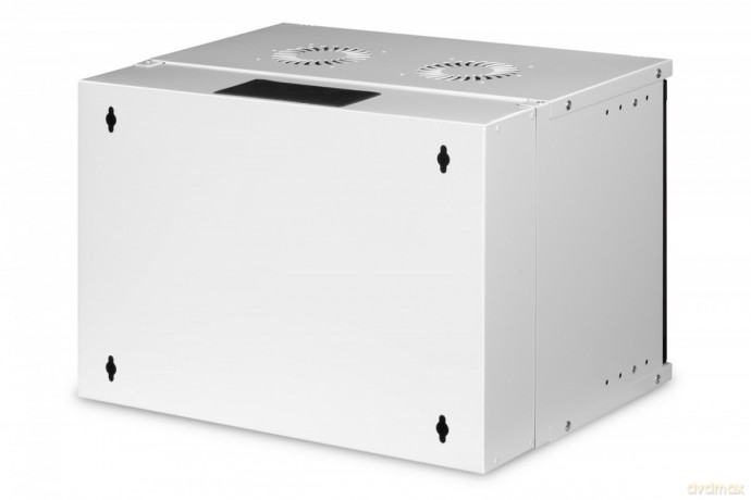 Szafa sieciowa wisząca 19" 7U, SOHO PRO 370 x 540 x 400 mm, nośność 60kg, drzwi szyba, niezłożona Szara