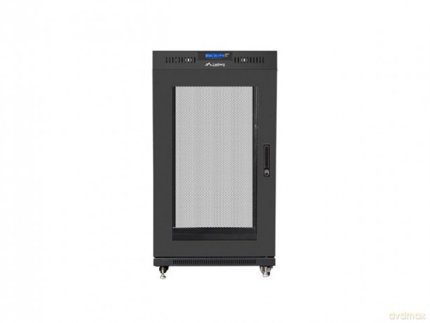 Szafa stojąca 19 cali 22U 600x600 drzwi perforowane LCD (Flat pack) V2 czarna