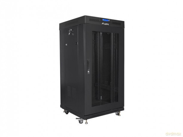 Szafa stojąca 19 cali 22U 600x600 drzwi perforowane LCD (Flat pack) V2 czarna