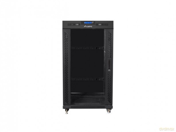 Szafa stojąca 19 cali 22U 600x800 drzwi szklane LCD (flat pack) v2 czarna