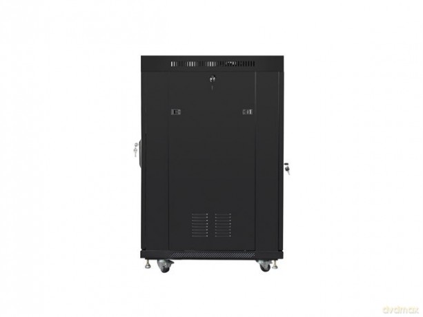Szafa stojąca 19 cali 22U 600x800 drzwi szklane LCD (flat pack) v2 czarna