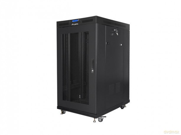 Szafa stojąca 19 cali 22U 800x1000 drzwi perforowane LCD (flat pack) V2 czarna