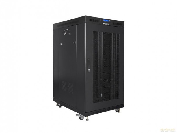 Szafa stojąca 19 cali 22U 800x1000 drzwi perforowane LCD (flat pack) V2 czarna