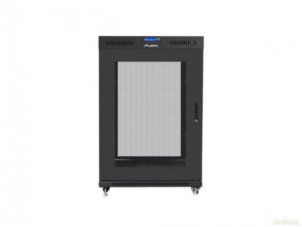 Szafa stojąca 19 cali 22U 800x1000 drzwi perforowane LCD (flat pack) V2 czarna