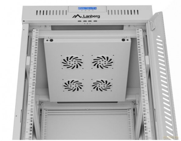 Szafa stojąca rack 19'' 22U 600x800 szara drzwi szklane LCD flack pack