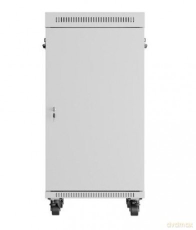 Szafa stojąca rack 19'' 22U 600x800 szara drzwi szklane LCD flack pack