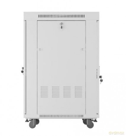 Szafa stojąca rack 19'' 22U 600x800 szara drzwi szklane LCD flack pack
