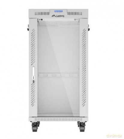 Szafa stojąca rack 19'' 22U 600x800 szara drzwi szklane LCD flack pack