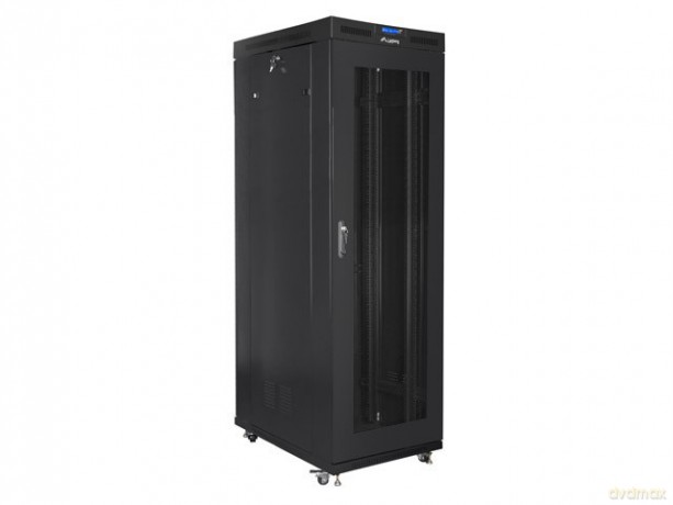 Szafa stojąca rack 19 cali 42U 800x1200 czarna drzwi perforowane LCD (flat pack) V2