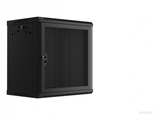 Szafa wisząca 19 cali 12U 600x450 drzwi perforowane (flat pack) czarna