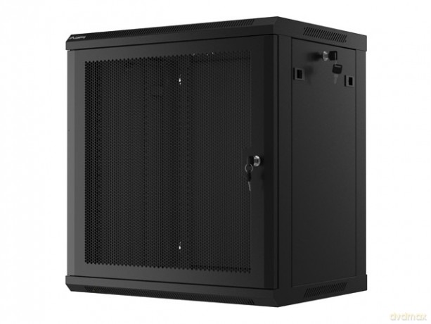 Szafa wisząca 19 cali 12U 600x450 drzwi perforowane (flat pack) czarna