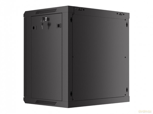 Szafa wisząca 19 cali 12U 600x450 drzwi perforowane (flat pack) czarna