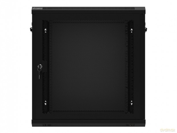 Szafa wisząca 19 cali 12U 600x450 drzwi perforowane (flat pack) czarna