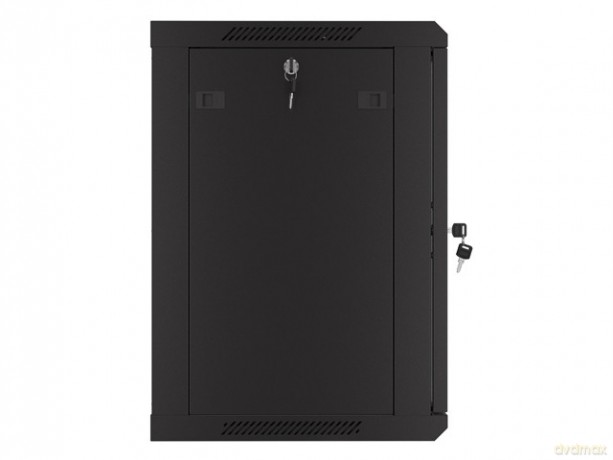 Szafa wisząca 19 cali 12U 600x450 drzwi perforowane (flat pack) czarna