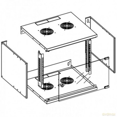 Szafa wisząca ECO 19cali 6U/450mm zmontowana, szara